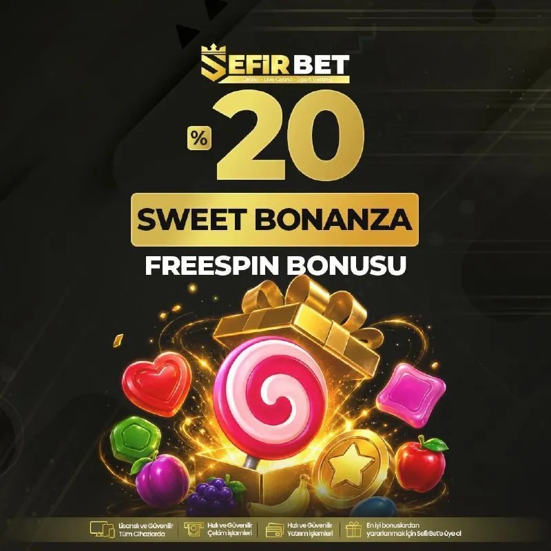Sefirbet Telegram: 🍭 %20 SWEET BONANZA FREESPİN BONUSU 🍭 🎰 ŞEKER GİBİ BİR FIRSAT SEFİR’DE! 💰…