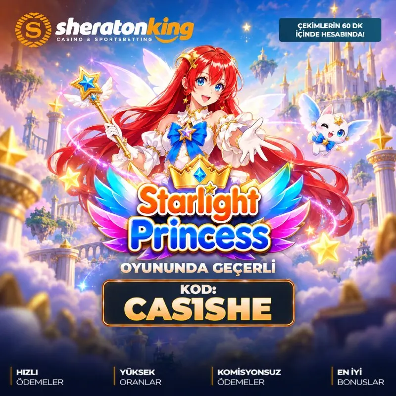 Sheraton King Telegram: 🔸🔸🔸 🔸🔸🔸🔸🔸🔸🔸🔸🔸 🟠KOD: CAS1SHE 🔼150 Freespin Starlight Princess oyununda…