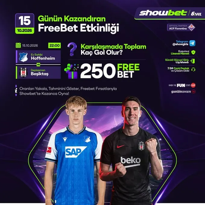 Showbet Telegram: 💚💚💚💚💚💚 Freebet Ödüllü Tahmin Etkinliği 🇩🇪 HOFFENHEİM 🆚 BEŞİKTAŞ 🇹🇷 🏆 Toplam Kaç…