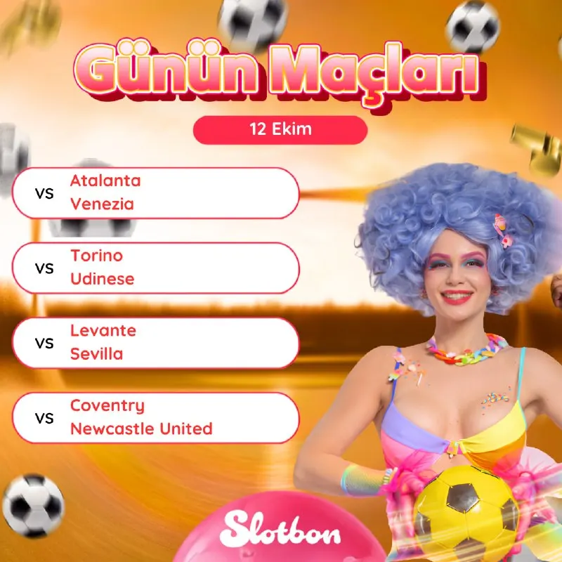 Slotbon Telegram: 💥 12 Ekim bülteniyle kazanç maratonu devam ediyor! Atalanta - Venezia, Torino…