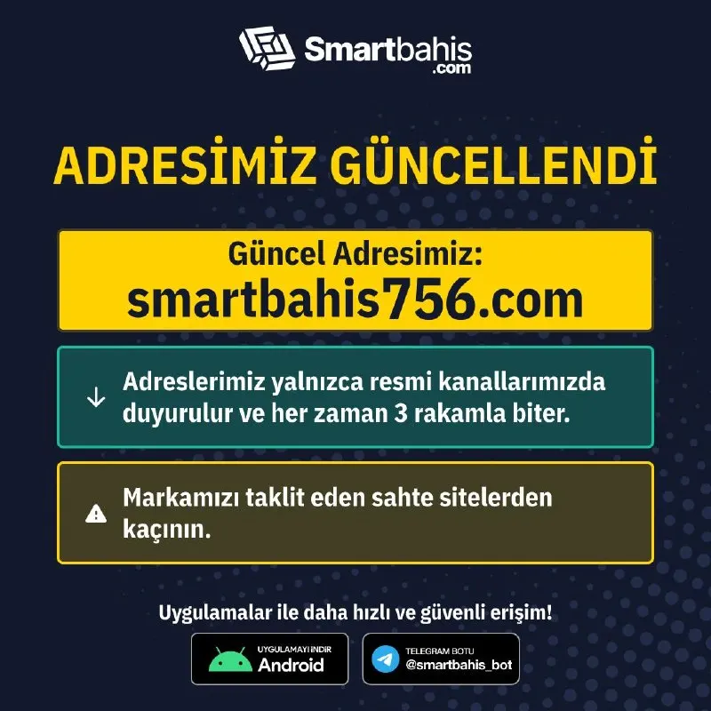 Smartbahis Telegram: ✅Adresimiz Güncellendi 👉Smartbahis’e giriş için tıkla: smartbahis756.com ⚠️…