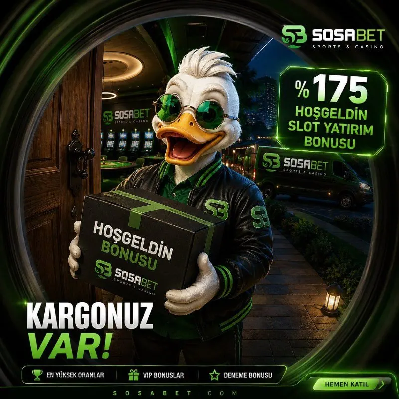 Sosabet Telegram: 💚 Kapındaki sürprizin adı: SOSABET! ✨ %175 Hoş Geldin Slot Yatırım Bonusu ile…