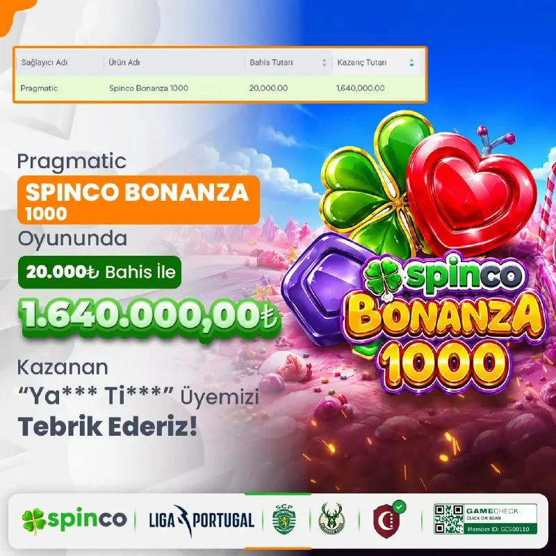 Spinco Telegram: 💸😌😌🤓😋💸😋😋😚😋😋😌💸 😀😀😀😀'DA KAZANÇ SINIRI YOK ! 💵 🏐 Spinco Bonanza 1000 Oyununda…