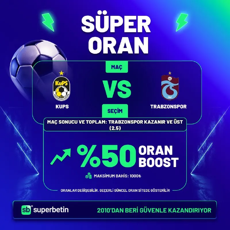 Süperbetin Telegram: 🚀🚀SÜPER ORAN KONFERANS LİGİ ÖZEL 🚀🚀 🔥 Superbetin’de yükselen oranlarla heyecan…