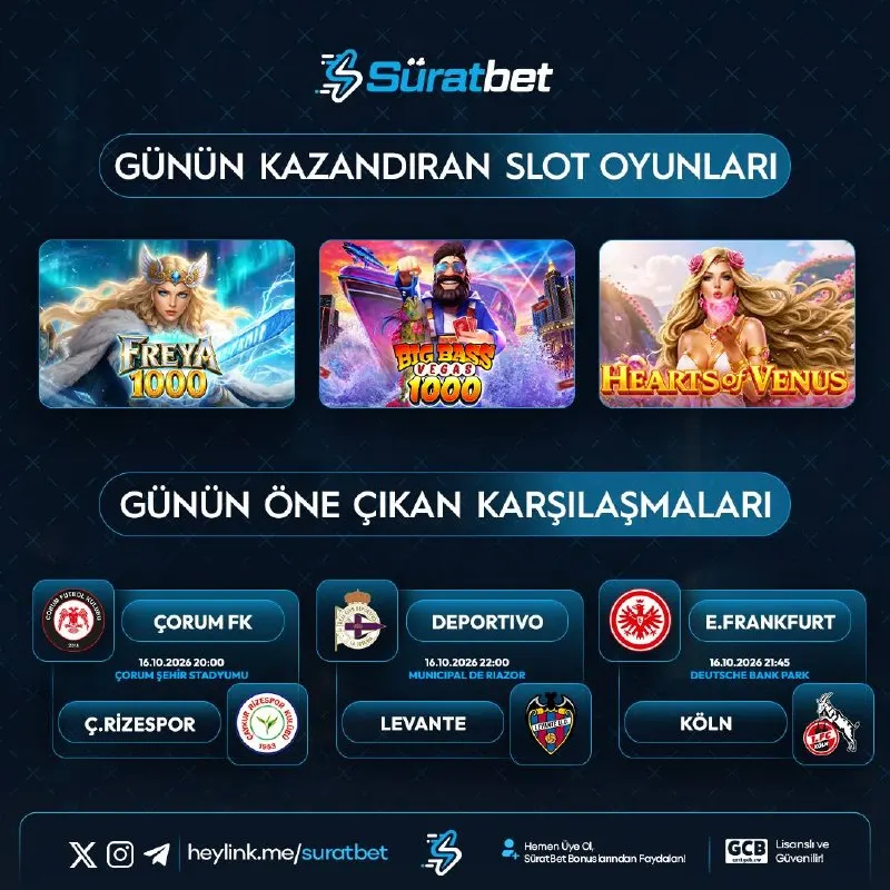 Süratbet Telegram: 💠Sizler İçin Günün En Çok Kazandıran Oyunlarını Listeledik 💙Günün Öne Çıkan…