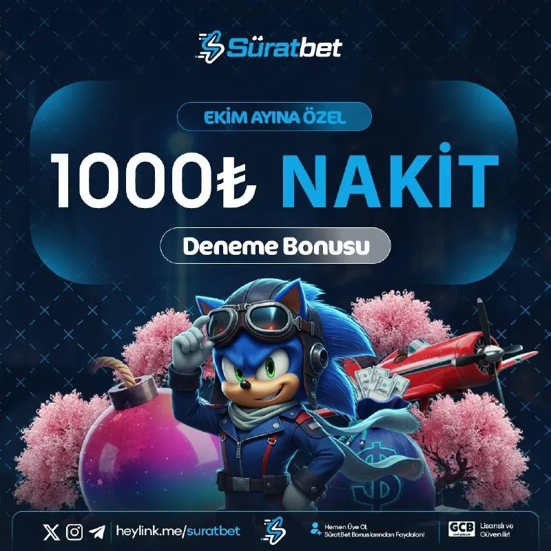 Süratbet Telegram: ✨SÜRATBET'TE EKİM DENEME BONUSU YENİLENDİ! 💰1000₺ NAKİT • 10.000₺'YE KADAR…