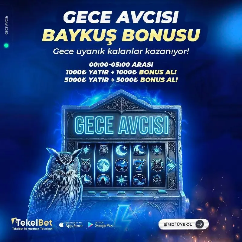 Tekelbet Telegram: 🌙🦉 GECE AVCISI "BAYKUŞ BONUSU" İLE KAZANMA ZAMANI! 🌙 ⚡️⚡️⚡️⚡️⚡️⚡️⚡️⚡️⚡️⚡️ 🌃…