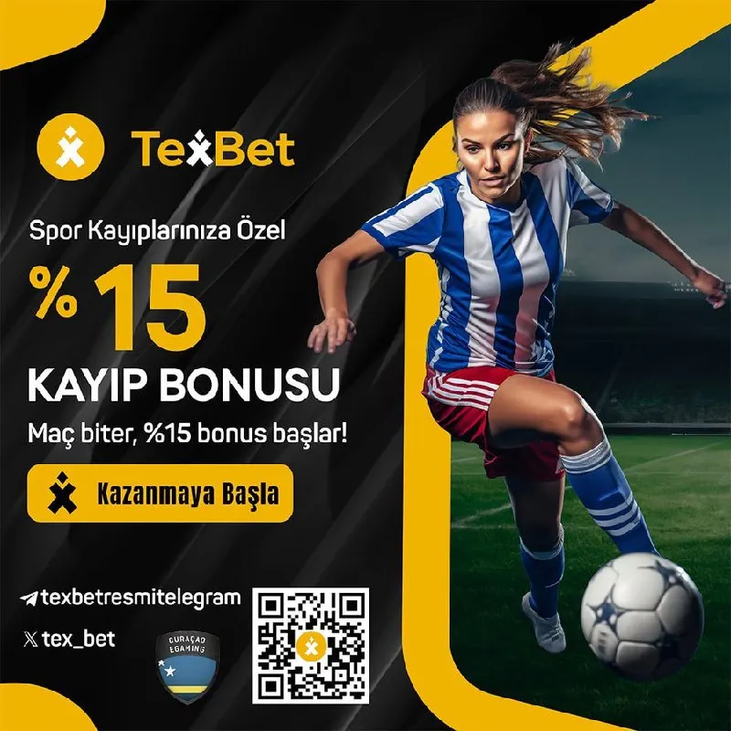 Texbet Telegram: 📶 %15 SPOR KAYIP BONUSU 💠 TÜM SPOR BAHİSLERİNDE GEÇERLİDİR 💠 BONUS OTOMATİK…