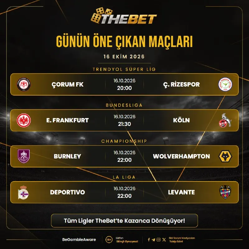 Thebet Telegram: ⚽️ FUTBOL HEYECANI THEBET'TE YAŞANIR! 🔥 Bugün Avrupa’nın dev liglerinde, yüksek…