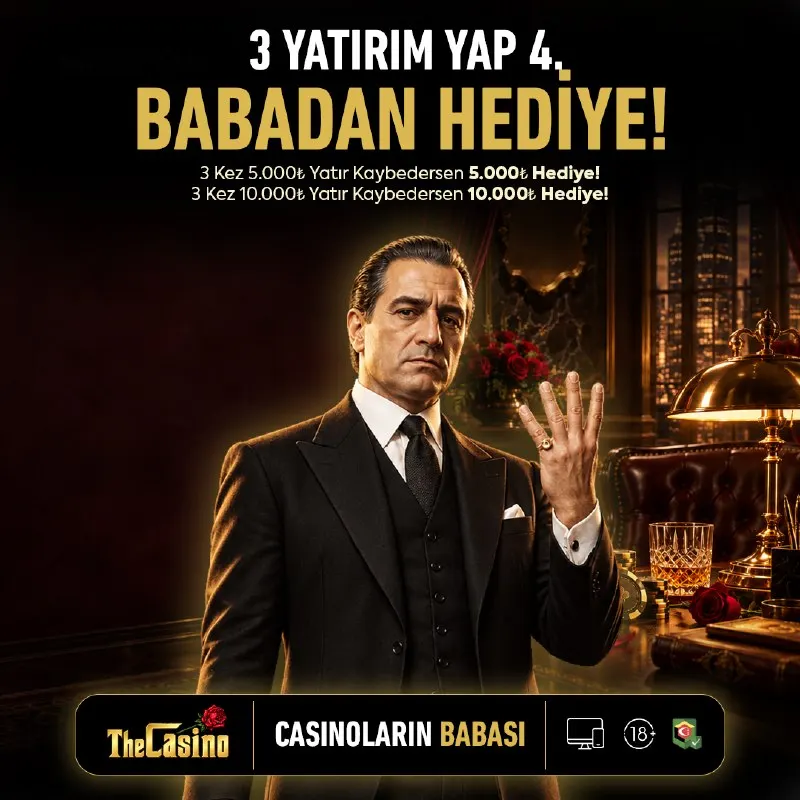 TheCasino Telegram: 3 YATIRIM YAP, KAYBEDERSEN 4. YATIRIM BABADAN HEDİYE! 5.000₺ yatırıp 3 kez…