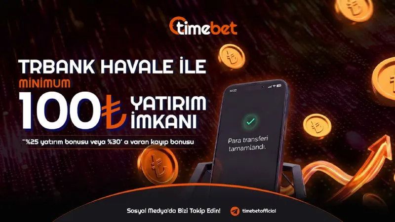 Timebet Telegram: 🔔TrBank Havale limitleri güncellendi! 🎁 TrBank Havale yöntemini tercih ederek…