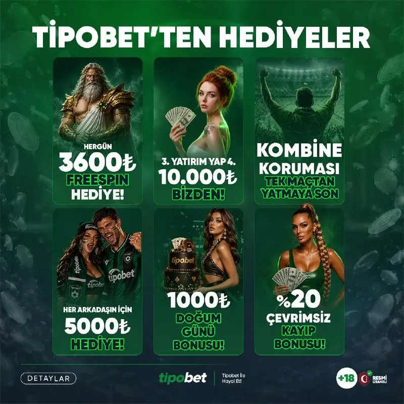 Tipobet Telegram: 🎁TİPOBET'TE FIRSAT BİTMEZ! Her Gün 3600TL Freespin Hediye Ediyoruz! 3 Yatırım…