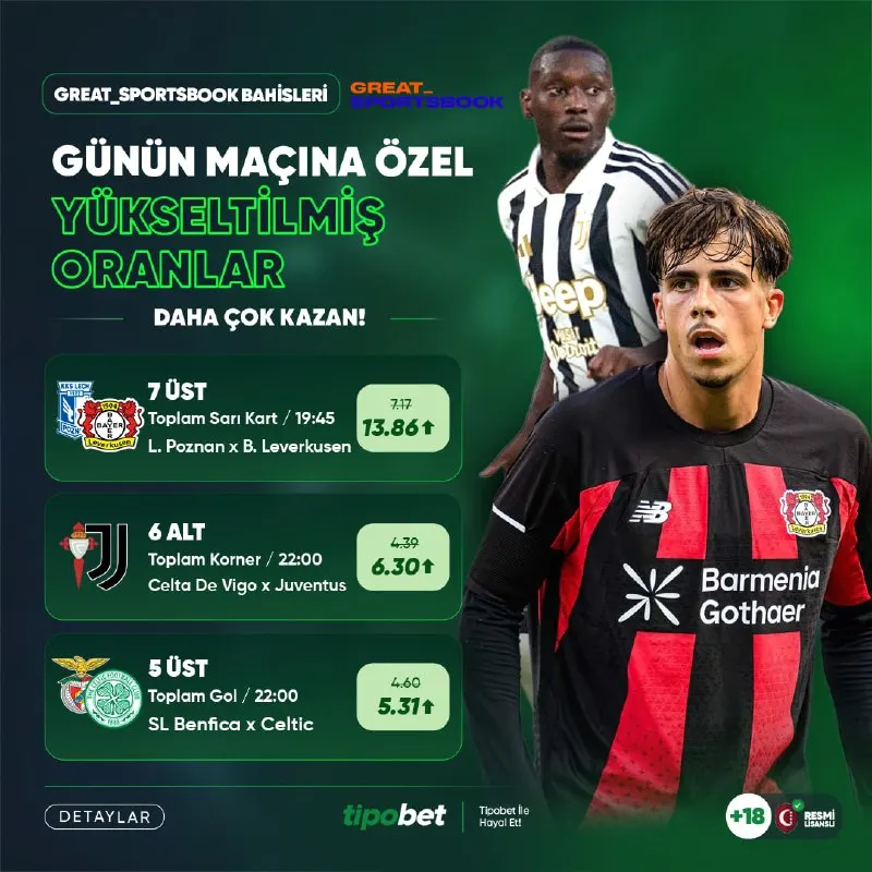 Tipobet Telegram: ⚽️ GreatSportsbook ve Digitain Özel Oranları Sizi Bekliyor ⚽️ Hızlı Bahis…