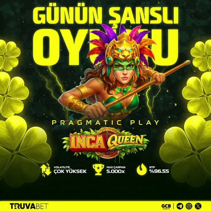 Truvabet Telegram: 🎰 #Truva'da günün şanslısı - Inca Queen 🪙 Altın maskeler hareket etti, ödüller…