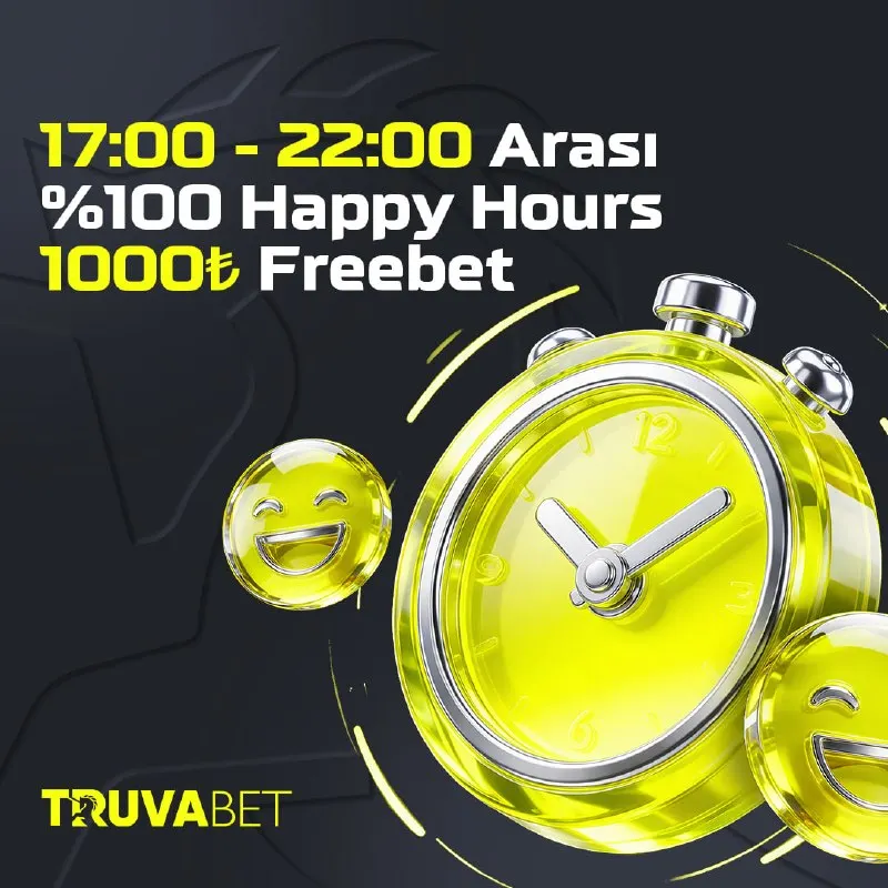 Truvabet Telegram: ⚡️ TRUVA'DA HAPPY HOURS BAŞLADI! ⏰ 17:00–22:00 arasında kazanç modu açık! 🏆 Bu…