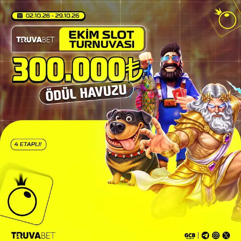 Truvabet Telegram: 🏆 #Truva'dan 4 etaplı, Pragmatic Play oyunlarında geçerli Ekim Slot turnuvası!…