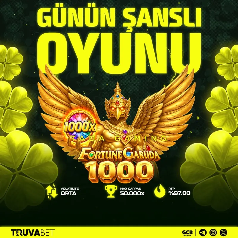 Truvabet Telegram: 🎰 #Truva'da günün şanslısı - Fortune Garuda 1000 🪙 Fortune Garuda 1000 seni…