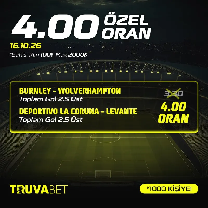 Truvabet Telegram: ⬆️ ORANBOOST! #Truva'da Günün Eşsiz Özel Oranı! ⚽️ Burnley - Wolverhampton ⚽️…