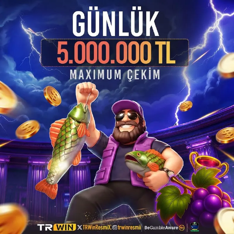 TRWin Telegram: ✨YÜKSEK ÇEKİM LİMİTİ, GÜÇLÜ DENEYİM!✨ 💫TRWIN’de günlük 5.000.000 TL’ye kadar…
