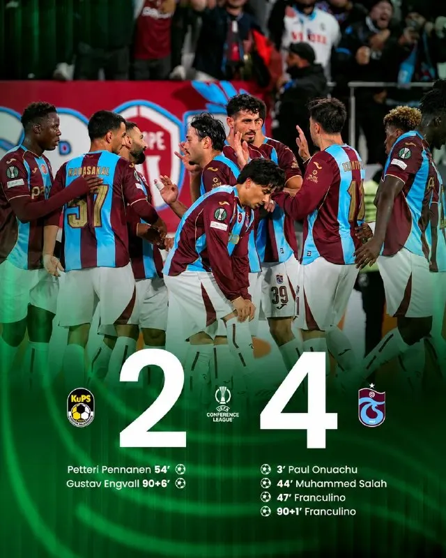 Tuccobet Telegram: 🚨 Trabzonspor, Konferans Ligi’ndeki ilk maçında KuPS’u 4-2 mağlup etti.