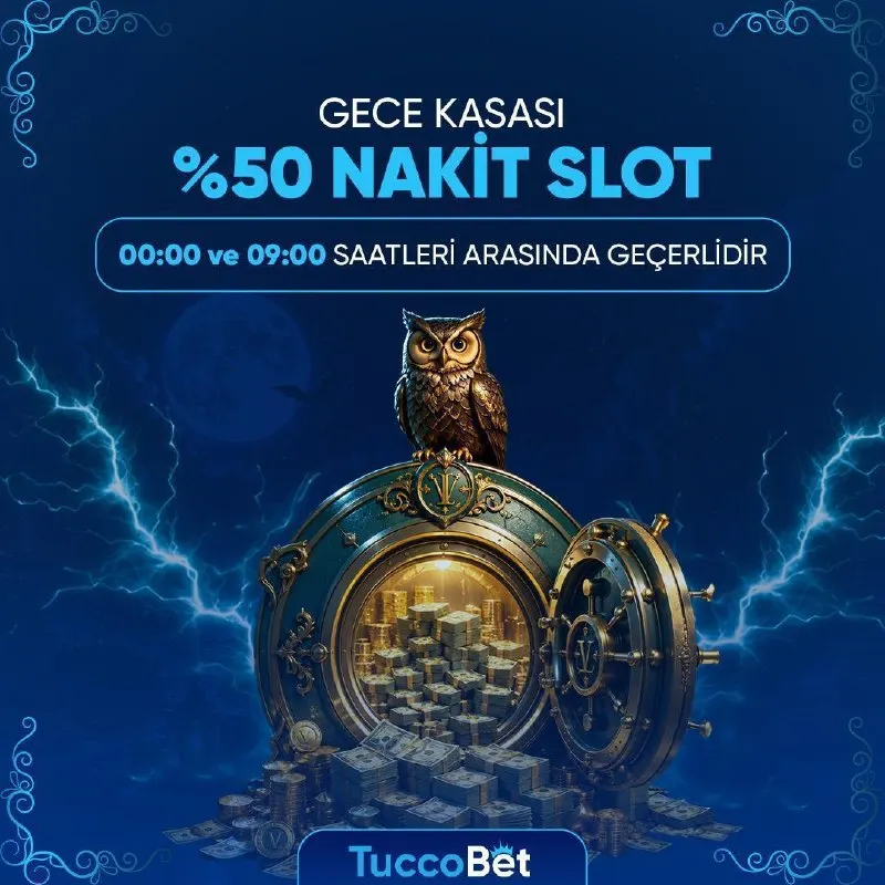 Tuccobet Telegram: 🪙 GECE KASASI AÇILDI 🪙 🎁 #TUCCOBET'TEN %50 NAKİT SLOT BONUSU! 🌜 00:00 - 09:00…