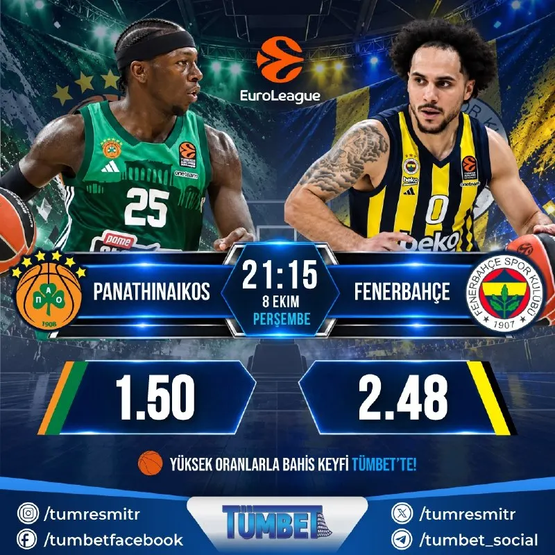 Tümbet Telegram: Euroleague 🏀 Euroleague'in 4. haftasında gözler bu dev maçta! 3'te 3 yapan…