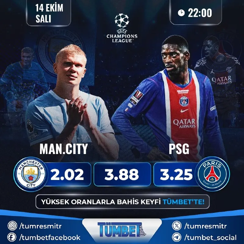 Tümbet Telegram: Etihad'da büyük hesaplaşma! Manchester City ile PSG'nin dev randevusunda gözler…