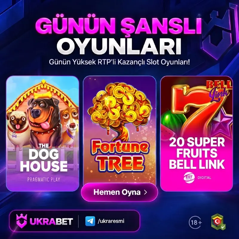Ukrabet Telegram: 📢 UKRABET GÜNÜN ŞANSLI OYUNLARI 💎 Şans bugün bu oyunlarda! ⏳ Büyük kazanç…
