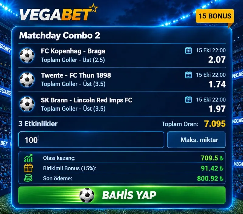 Vegabet Telegram: ✍️GÜNÜN KOMBİNESİYLE 🤑EKSTRA %15 DAHA FAZLA KAZANMAK İÇİN🤩 👉GÜNÜN KOMBİNESİNE…