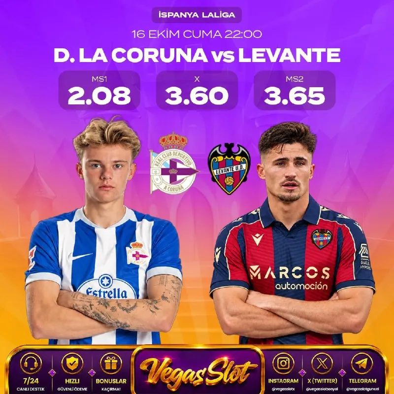 Vegasslot Telegram: 🥰🥰🥰🥰🥰🥰🥰🥰🥰🥰 D. La Coruna 🆚 Levante ⚽️ Laliga Özel Yüksek Oranla #Vegasslot’ta…