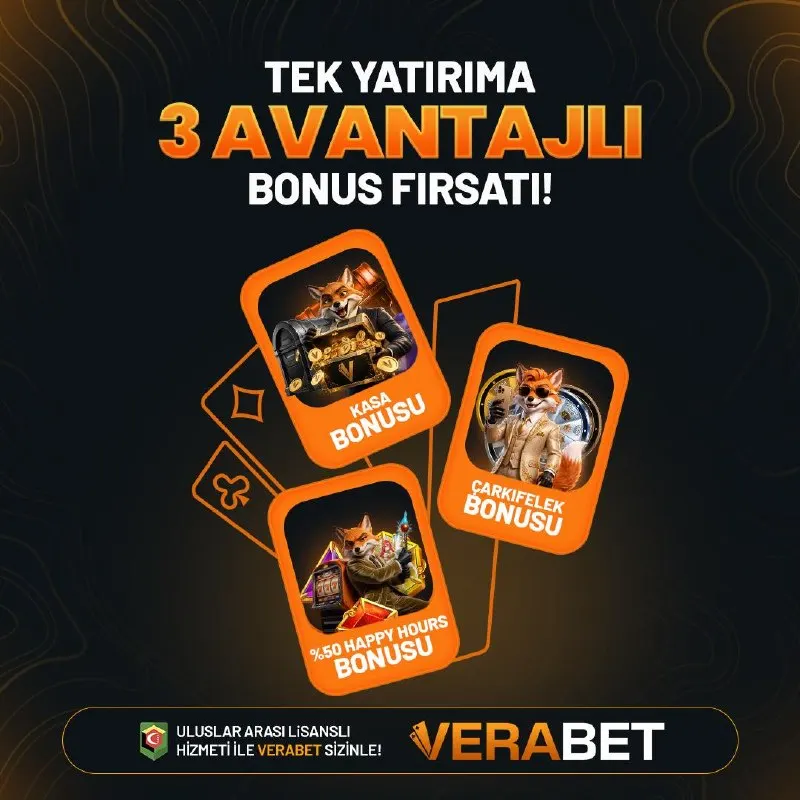Verabet Telegram: 🔥 TEK YATIRIMA 3 AVANTAJLI BONUS! Tek yatırıma tam 3️⃣ farklı promosyon fırsatı…