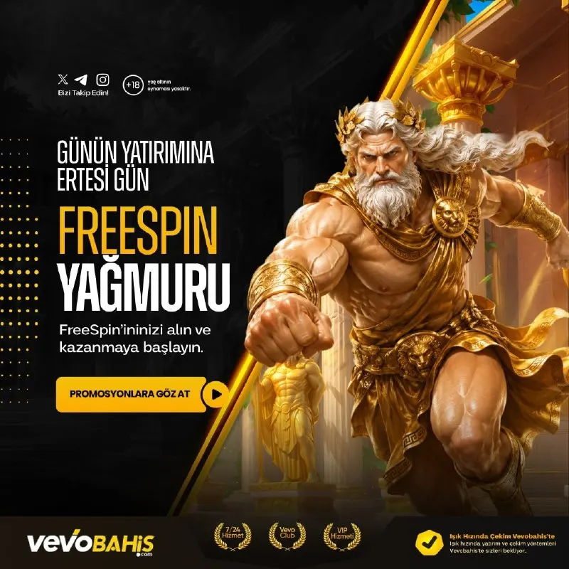 Vevobahis Telegram: VEVOBAHİS'TE FREESPİN ZAMANI! 🚀 🎰 Yatırımını yap, ertesi gün seni bekleyen…