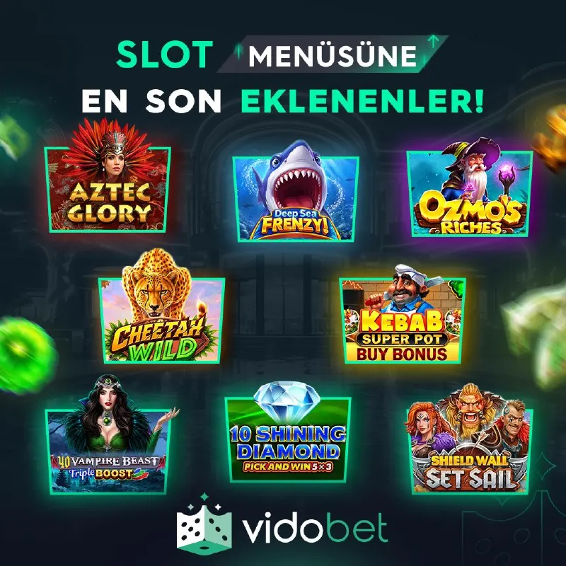 Vidobet Telegram: 🎰 SLOT MENÜSÜNE EN SON EKLENENLER! 💰 Her saniye artan jackpotlar 🏆 Aylık…