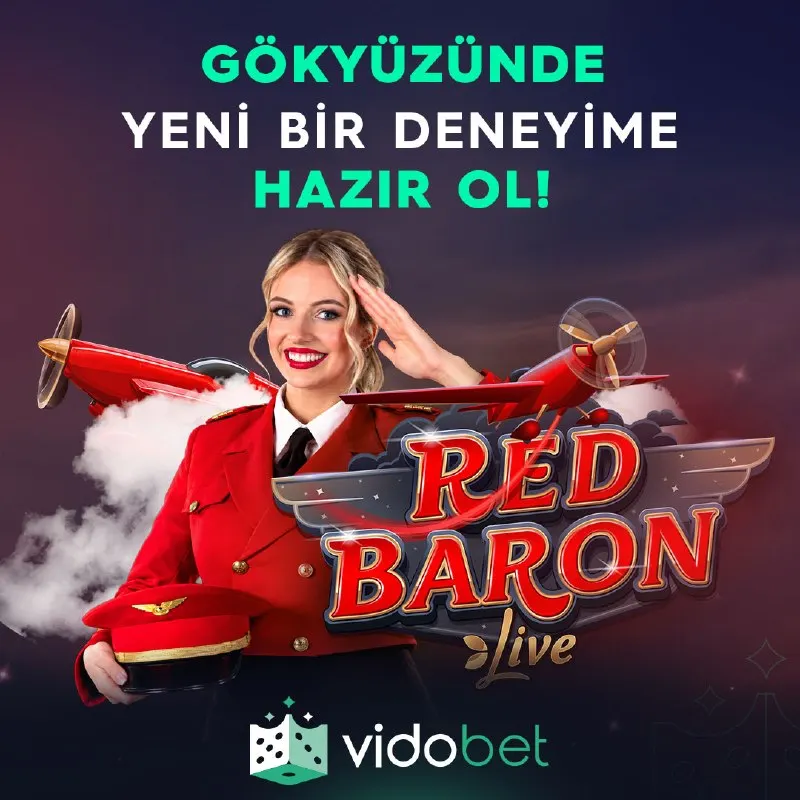 Vidobet Telegram: 👩‍✈️ GÖKYÜZÜNDE YENİ BİR DENEYİME HAZIR OL! 🔴 Red Baron Live ile tarihi…