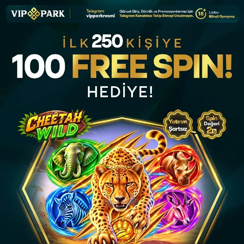 Vippark Telegram: 📣 WhatsApp Kanalında Cheetah Wild'de Free Spin Sürprizi! 💥 Vippark'ta ilk 250…