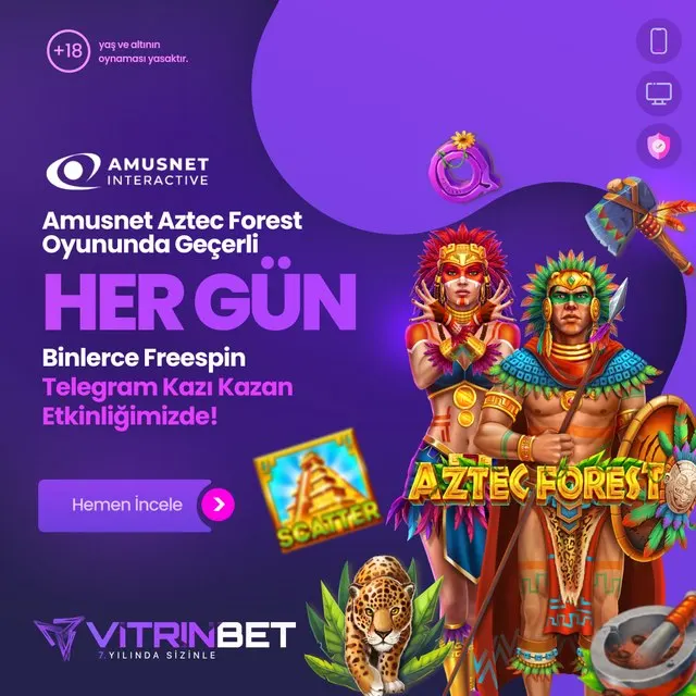 Vitrinbet Telegram: ⛰️ KAZI KAZAN GÜNCELLENDİ! ŞİMDİ AMUSNET AZTEC FOREST OYUNUNDA! ⛰️ 🎉 HER GÜN…
