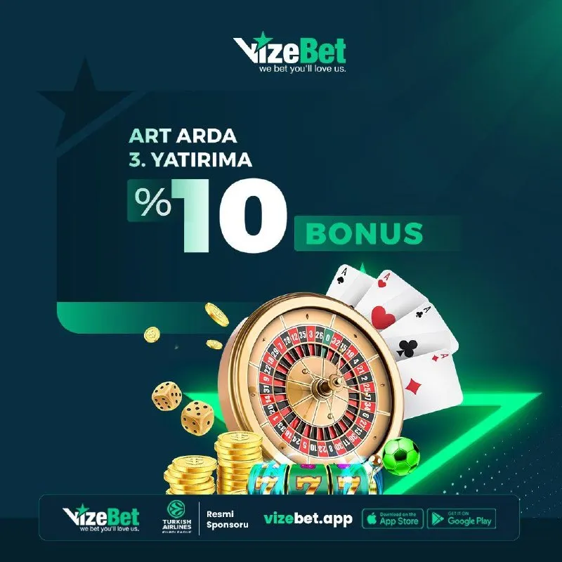 Vizebet Telegram: ☺️☺️☺️ Art Arda 3 Yatırıma %10 Bonus! 📅Cumartesi ve Pazar günleri yapacağın art…