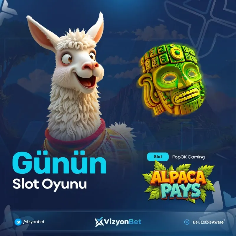 Vizyonbet Telegram: 🦙 GÜNÜN SLOTU: ALPACA PAYS! 💙 PopOK Gaming’den eğlenceli ve renkli bir macera!…