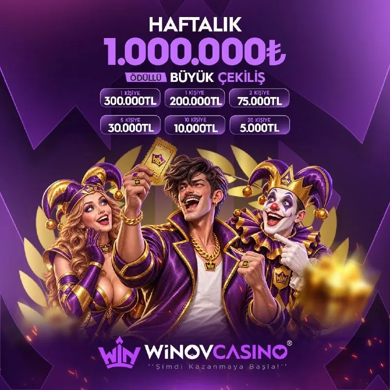 Winov Casino Telegram: 💜 HAFTALIK 1.000.000₺ BÜYÜK ÇEKİLİŞ WINOV’DA! 💜 Haftanın en büyük heyecanı…