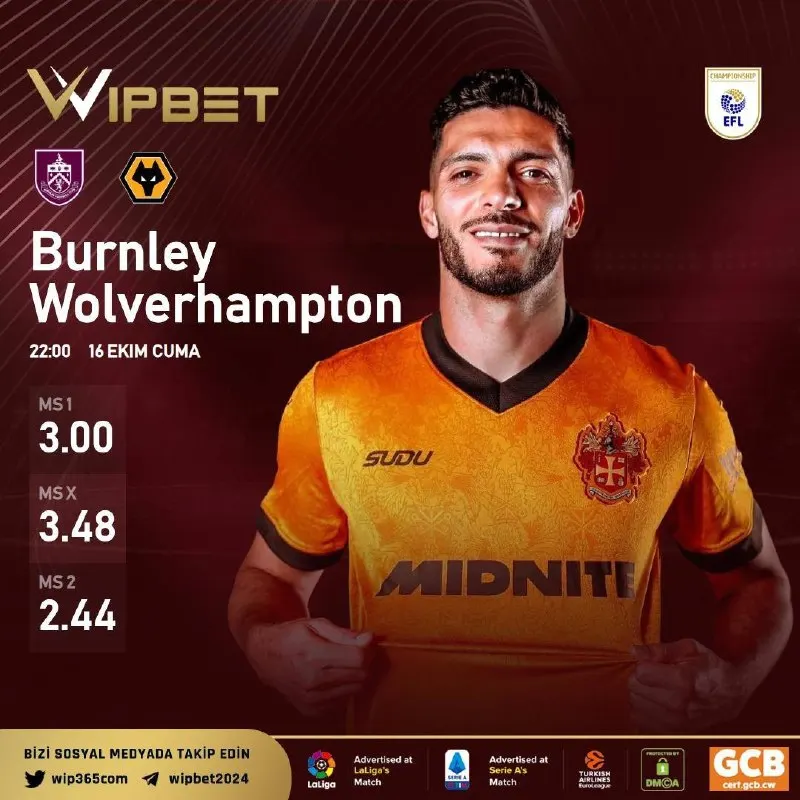 Wipbet Telegram: 🏆 Günün Kazandıran Maçı! ⚽️ Burnley - Wolves ⏰ 22.00 📈 Sizin İçin Oranları…