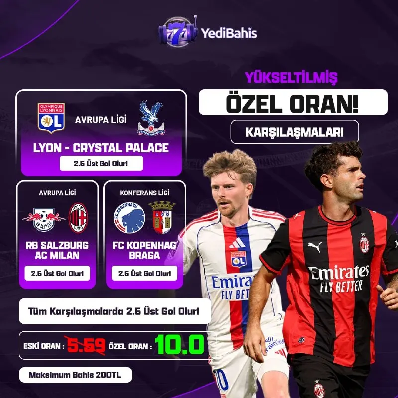 Yedibahis Telegram: GÜNÜN YÜKSELTİLMİŞ ÖZEL ORANI ŞİMDİ SİZLERLE! 🔤TAM 1️⃣🔤 ORAN 🔤Tüm…
